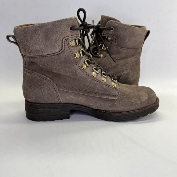 Born Codi Suede Hiking Boots Size 6M Taupe Waterproof Lug Sole Urban Rugged - Picture 6 of 15